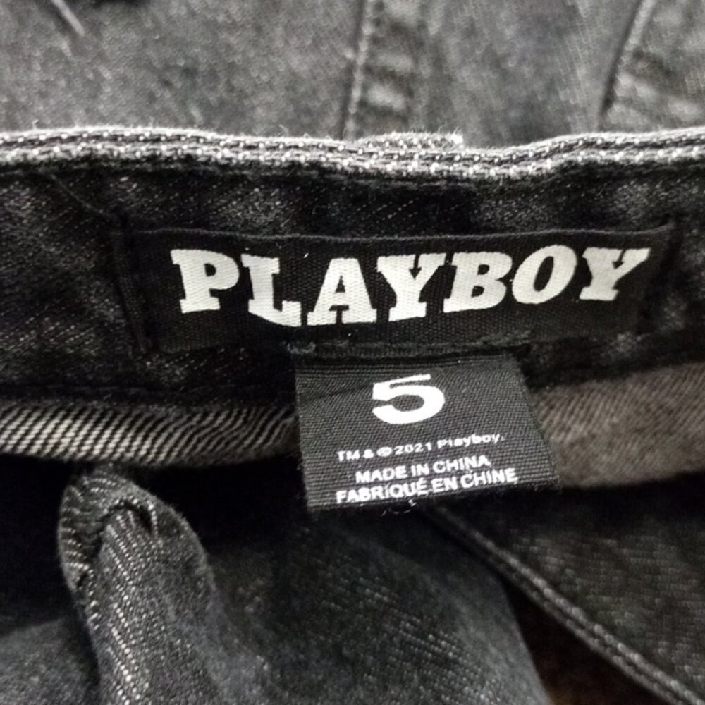 Playboy Bunny Wide Legs Beggy Denim Jeans Y2K - Picture 7 of 7